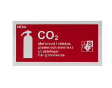 Brandskylt Brandsläckare Koldioxid 10 x 20 cm Nexa